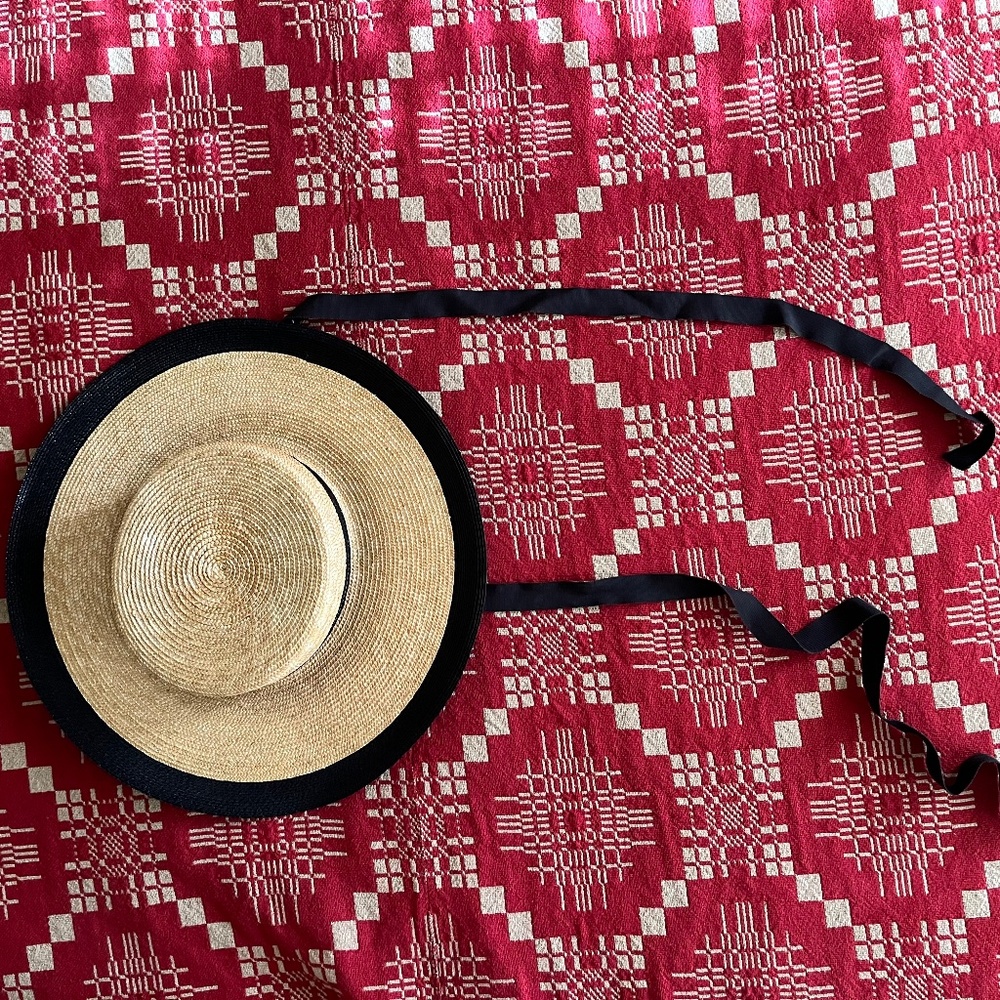 COPY - Behida Dolic Millinery flat top boater straw hat